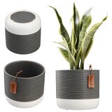 KADAX Keramični cvetlični lonec, cvetlični lonec, okrogel, 12 cm, siv, (5000346520) | Shoptok.si