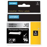Dymo Trak Rhino Polyester 18487, 19 mm / 5.5 m (črno/metalni), original Cene
