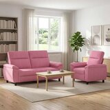  Set sofe 2 pcs Ružičasta Tkanina - Ružičasta Jednostruka + Dvostruka (140 cm) | shoptok.hr