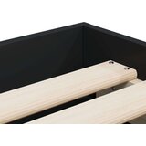 vidaXL Posteljni okvir s predali črn 100x200 cm inženirski les | Shoptok.si
