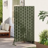 vidaXL Metalni panel ograde Maslinasta Velik Uzorciran | shoptok.hr