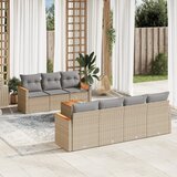  8-dijelni set vrtnih sofa s jastucima bež od poliratana | shoptok.hr