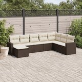  8-dijelni set vrtnih sofa s jastucima smeđi od poliratana | shoptok.hr