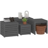 vidaXL 4-dijelni set vrtnih kutija sivi od masivne borovine | shoptok.hr