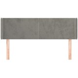  Uzglavlje s ušima svjetlosivo 147x16x78/88 cm baršunasto | shoptok.hr