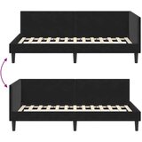 vidaXL Kutni okvir kreveta Crna 100 x 200 cm Velvet i inženjerski drvo | shoptok.hr