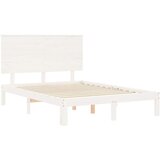  Posteljni okvir z vzglavjem bel 4FT trden les | Shoptok.si