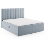 Milo Casa Svetlo modra boxspring postelja s prostorom za shranjevanje 180x200 cm Gina – Cene
