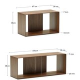 Kave Home Smeđi modularni sustav polica 4 kom u dekoru oraha 168x76 cm Litto – | shoptok.hr