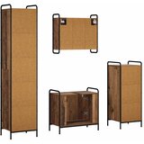  Set ormarića za kupaonicu 4 kom. Staro drvo 40 x 36 x 181 cm - Staro drvo Ormarić ispod sudopera (2 vrata) + viseći ormarić + ku | shoptok.hr