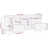 TV ormar s ladicama Crna 100 x 33 x 46 cm Čvrsto drvo manga | shoptok.hr