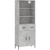 Maison Chic Visoka Komoda - Predalnik betonsko siva 69,5x34x180 cm inženirski les, (21722254) Cene