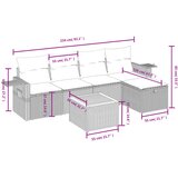  6-dijelni set vrtnih sofa od poliratana s jastucima sivi | shoptok.hr