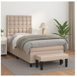 vidaXL Krevet s oprugama i madrac cappuccino 90x190 cm od umjetne kože | shoptok.hr