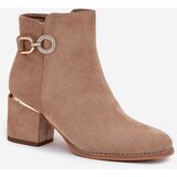 Boto Insulated Women's Ankle Boots with Gold Details on Heel Beige Dorisse | shoptok.hr