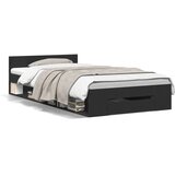 vidaXL Okvir kreveta s ladicom crni 75 x 190 cm konstruirano drvo | shoptok.hr
