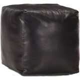  Tabure crni 40 x 40 x 40 cm od prave kozje kože | shoptok.hr