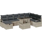  9-dijelni set sofe za vrt s jastučićima svijetlo sivi poli ratan 2-sjedna sofa za vrt s jastučićima sivi poli ratan Cijene