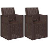  Vrtne stolice za blagovanje 2 pcs Smeđa PP - Smeđa bez jastučića | shoptok.hr