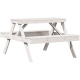  Stol za piknik bijeli 105 x 134 x 75 cm od masivne borovine | shoptok.hr