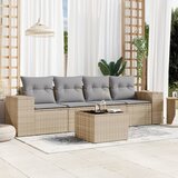 Maison Chic Seti vrtnega pohištva - Vrtna garnitura - Vrtni pohištvo set 5-delna z blazinami bež poli ratan, (21817698) | Shoptok.si