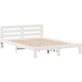 vidaXL Posteljni okvir brez vzmetnice bel 140x200 cm trdna borovina | Shoptok.si