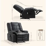  Masažna fotelja naslonjač ​​8 vibracijskih točaka funkcija naginjanja umjetna koža crna 94x99x99 cm | shoptok.hr
