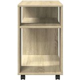 vidaXL Stranska mizica s kolesi sonoma hrast 70x35x60 cm inžen. les | Shoptok.si