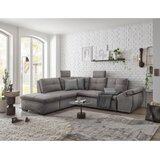 CARRYHOME KOTNA SEDEŽNA GARNITURA, mikrovelur svetlo siva | Shoptok.si