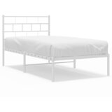  Metalni okvir krevet bez madraca s uzglavljem bijeli 75x190 cm | shoptok.hr