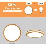 PHEASHINE LED stropna svetilka 30cm, 24 W leseni dizajn | Shoptok.si