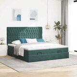 Otomanski posteljni okvir z vzmetnicami zelen 160x200 cm žamet, (21653521) | Shoptok.si