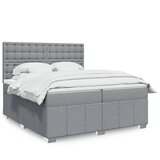  Krevet s oprugama i madracem svjetlosivi 200 x 200cm od tkanine | shoptok.hr