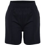 Trendyol Curve Plus Size Shorts & Bermuda - Navy blue - High Waist Cene