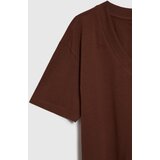 Marisse Brown V-Neck T-Shirt | Eponuda.ba