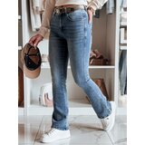 DStreet Spodnie damskie jeansowe dzwony z paskiem FITLOW niebieskie | Shoptok.si