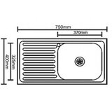  Inox sudoper desni, 74x40 cm | shoptok.hr