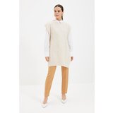 Trendyol Beige Long Knitwear Sweater Cene