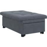 vidaXL Kavč postelja 3-v-1 izvlečna zasnova temno sive žametne | Shoptok.si
