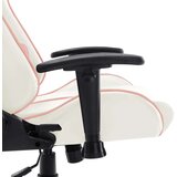 vidaXL Gaming stol belo in roza umetno usnje | Shoptok.si