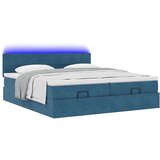  Otomanski okvir kreveta s madracima plavi 200x200cm baršunasti | shoptok.hr