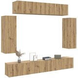 Furnova TV omara 6-delna stenski artisan hrast inženirski les, (22012227) | Shoptok.si