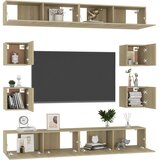  8-dijelni set TV ormarića boja hrasta sonome konstruirano drvo | shoptok.hr