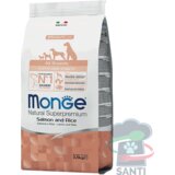 Monge Monoprotein All Breeds Puppy and Junior, Losos i Pirinač - 2.5 kg Cene