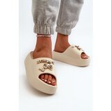 Boto Women's Lightweight Foam Flip-Flops with Decorations Beige Orchia | shoptok.hr