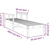  Ležaljka za sunčanje bijela 199,5x62x55 cm od masivne borovine | shoptok.hr