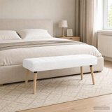 Klupa s utorima Bijela 110 x 40 x 46 cm Tkanina | shoptok.hr
