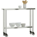  Kuhinjski radni stol s kotačima 110x30x85 cm nehrđajući čelik | Eponuda.com