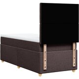  Krevet s oprugama i madracem tamnosmeđi 90 x 200 cm od tkanine | shoptok.hr