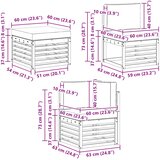  Set vanjskih sofa 6 pcs Bijela i bež Poliester | shoptok.hr